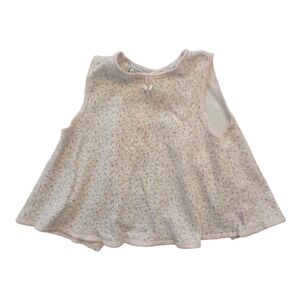 Vintage 1990s Y2k Lullaby Club Pastel Off-white Floral Sleeveless Swing Tank Top